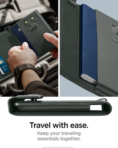 AFA08347 - Passport Holder in military green showing the travel with ease, keep your traveling essentials together Edit alt text