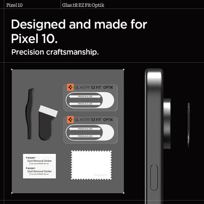 AGL09661 - Pixel 10 Optik EZ Fit Lens Protector showing Precision craftmanship designed and made for pixel 10