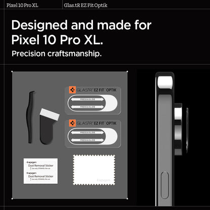 AGL09663 - Pixel 10 Pro XL Optik EZ Fit Lens Protector showing Precision craftmanship designed and made for pixel 10 pro xl.