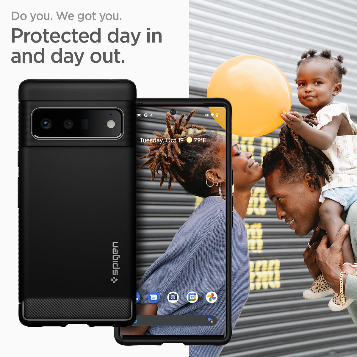 ACS03456 - Pixel 6 Pro Case Rugged Armor in matte black do you. we got you. protected day in and day out.