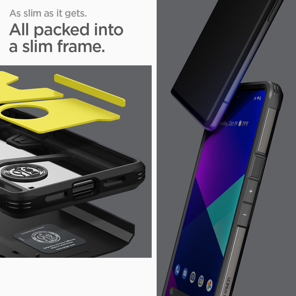 ACS03461 - Pixel 6 Pro Case Tough Armor in black as slim as it gets. all packed into a slim frame.