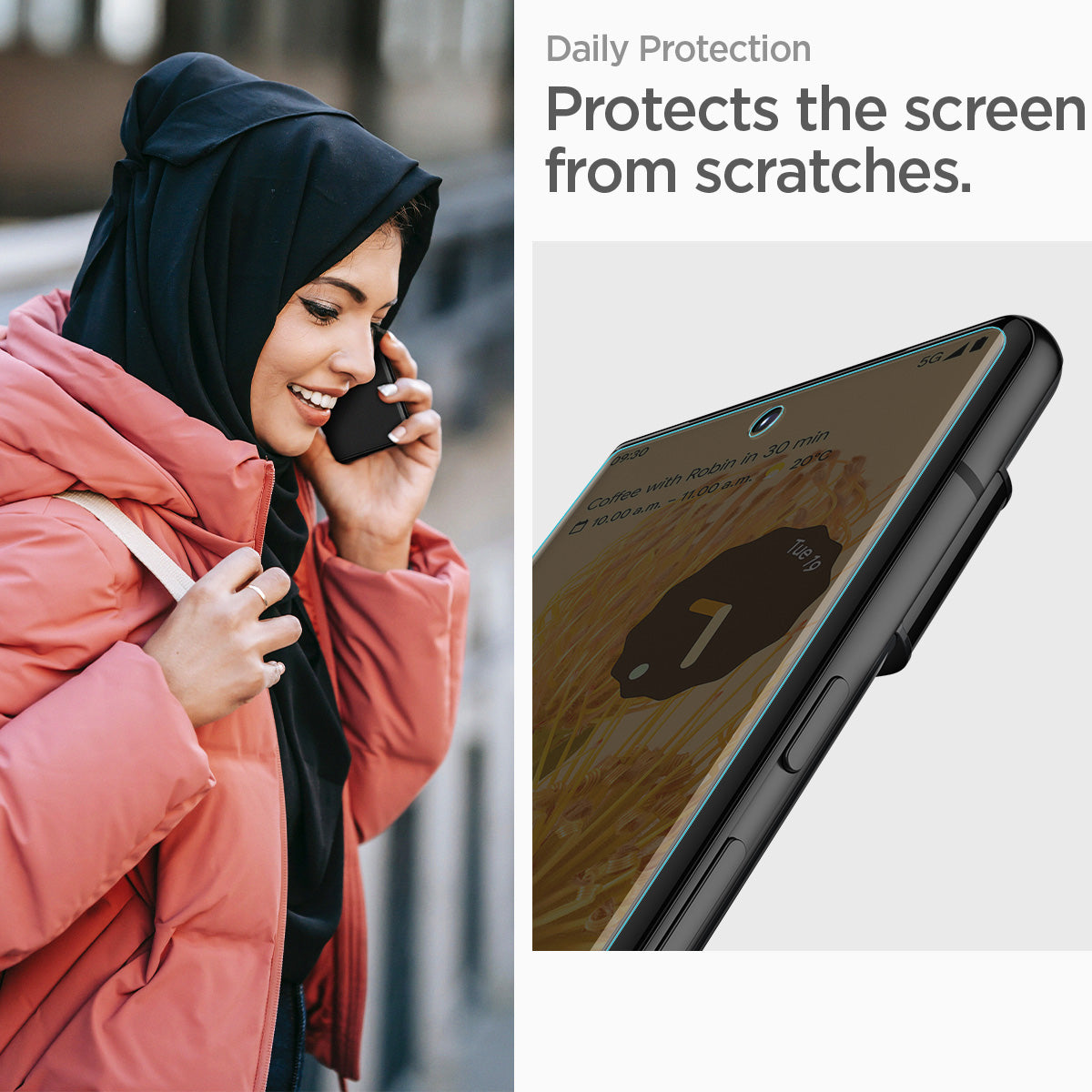 AFL05201 - Pixel 7 Pro Screen Protector Neo Flex daily protection protects the screen from scratches.