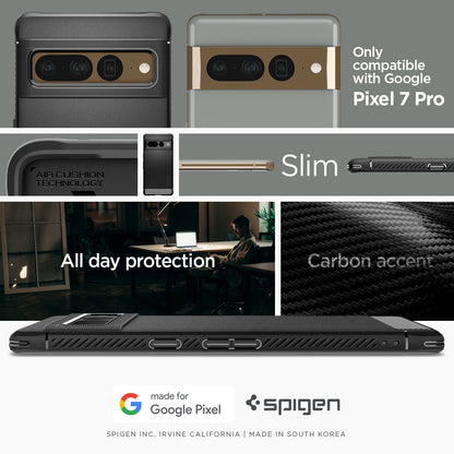 ACS04725 - Pixel 7 Pro Case Rugged Armor in matte black only compatible with Google Pixel 7 pro. all day protection.