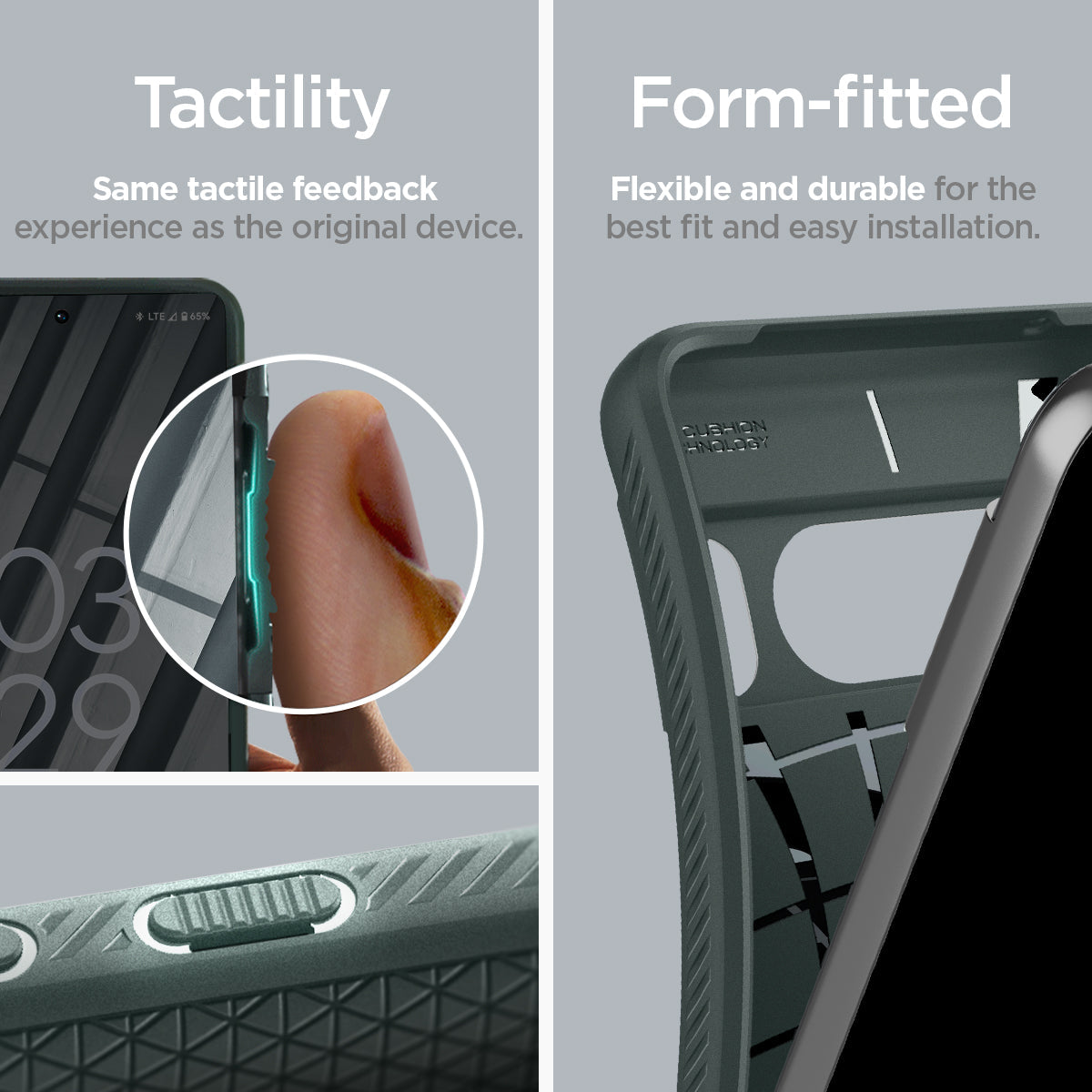 ACS06313 - Pixel 8 Pro Case Liquid Air in Abyss Green tactility same tactile feedback experience as the original device. Perfect fit crafted to be form fitted for the google pixel.