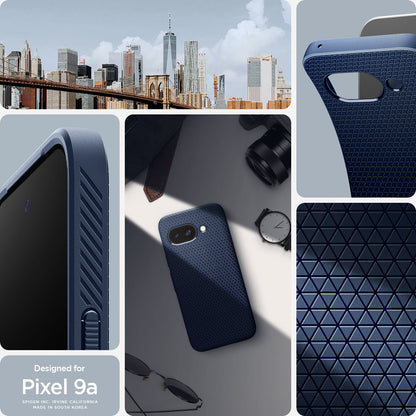 ACS09040 - Pixel 9a Case Liquid Air in Navy Blue showing the different angle