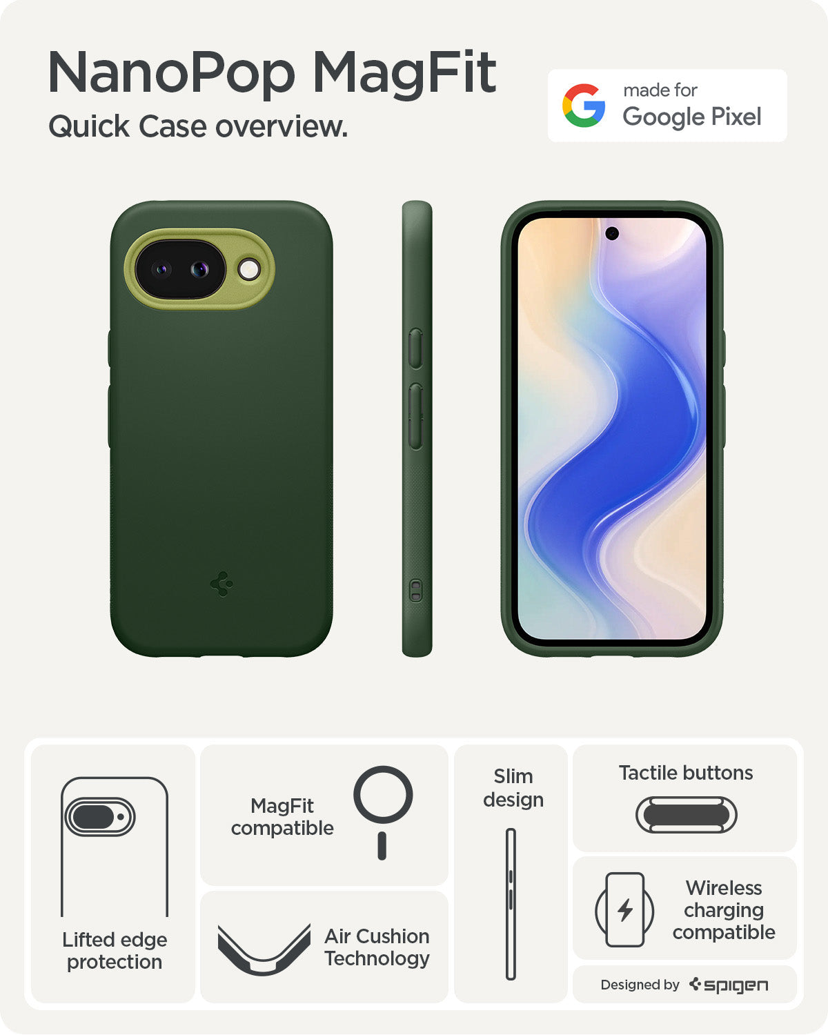 ACS11288 - Pixel 10a Nano Pop (Mag Fit) in Blueberry Navy a quick case overview with various features