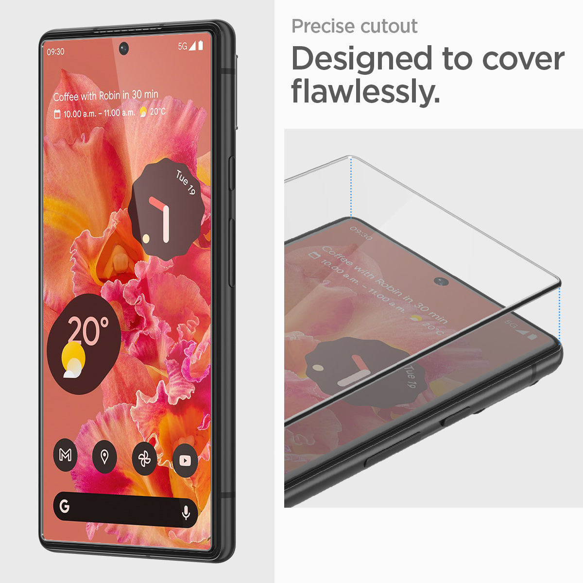 AGL05199 - Pixel 7 Screen Protector AlignMaster GLAS.tR precise cutout designed to cover flawlessly.