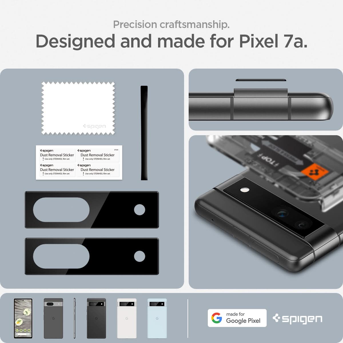 AGL05970 - Pixel 7a Glas.tR EZFit Optik Lens Protector in black precision craftsmanship designed and made for pixel 7a.