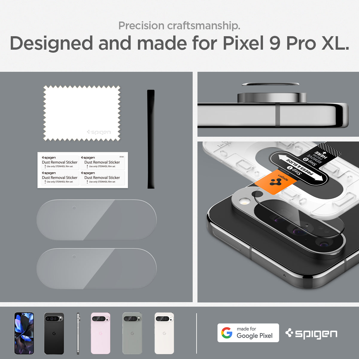 AGL08446 - Pixel 9 Pro XL Case Optik EZ Fit Lens Protector in Crystal Clear made for google. Precision craftmanship designed and made for pixel 9 pro xl.