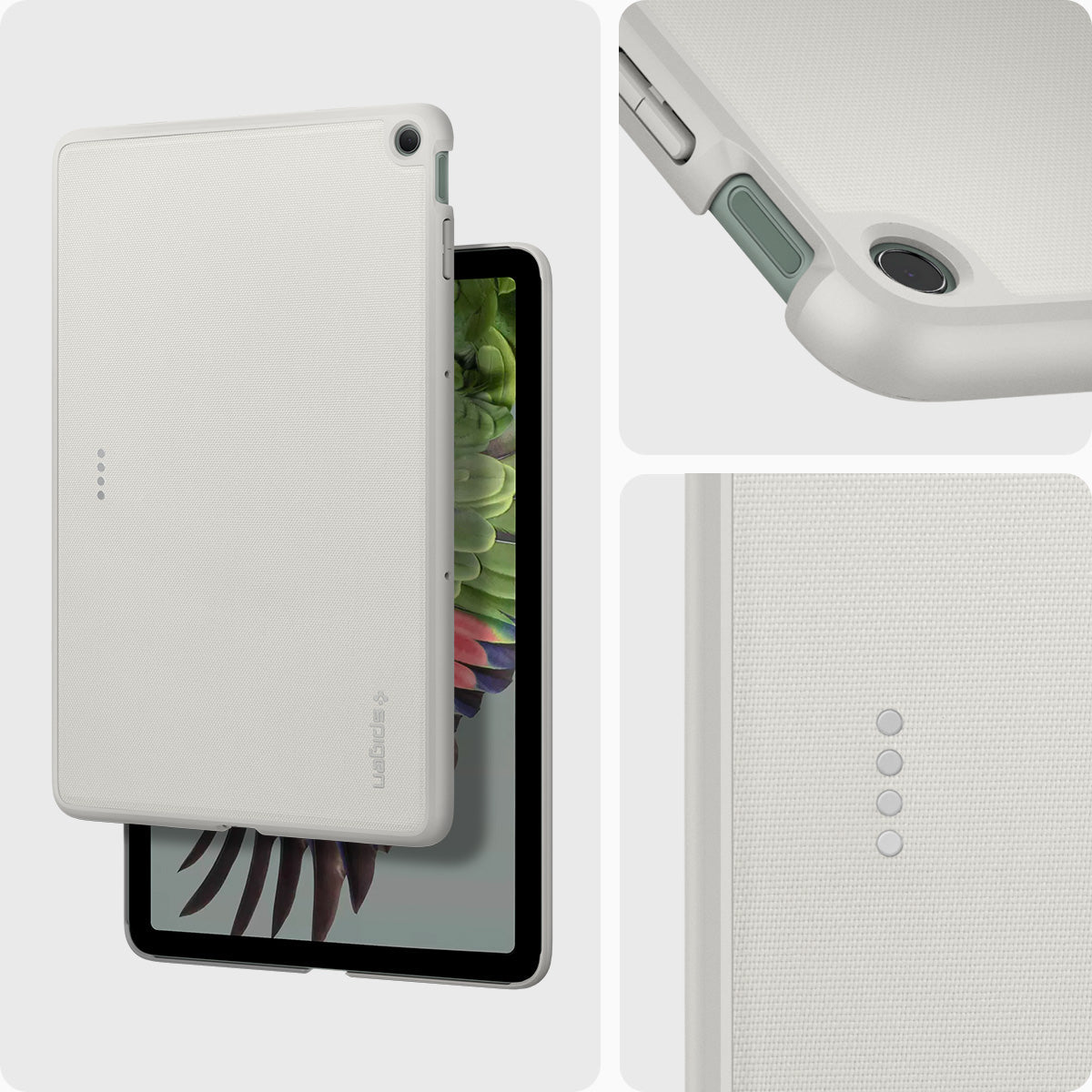 ACS06924 - Pixel Tablet Case Thin Fit Pro in gray showing the different angles