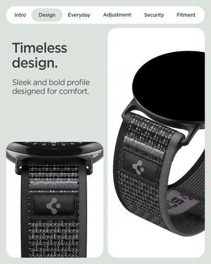AMP11753 - Pixel Watch 5 (41mm) Athlex Air Active Black Gray close-up view highlighting the woven texture, durable construction, and premium finish.