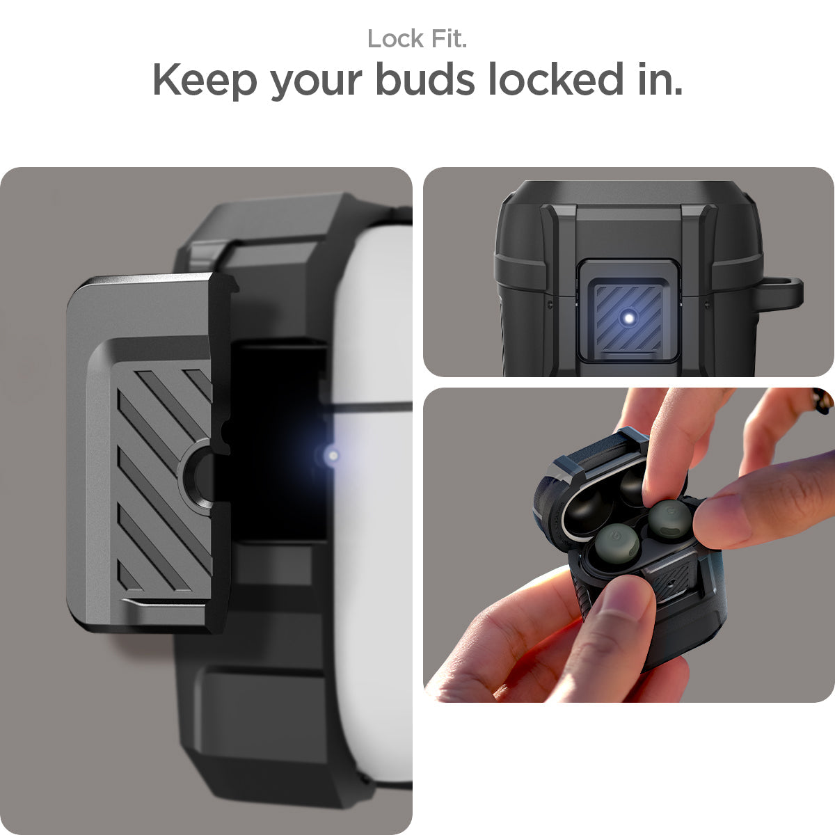 ACS07606 - Pixel Buds Pro 2 Lock Fit in Matte Black lock fit. keep your buds locked in.