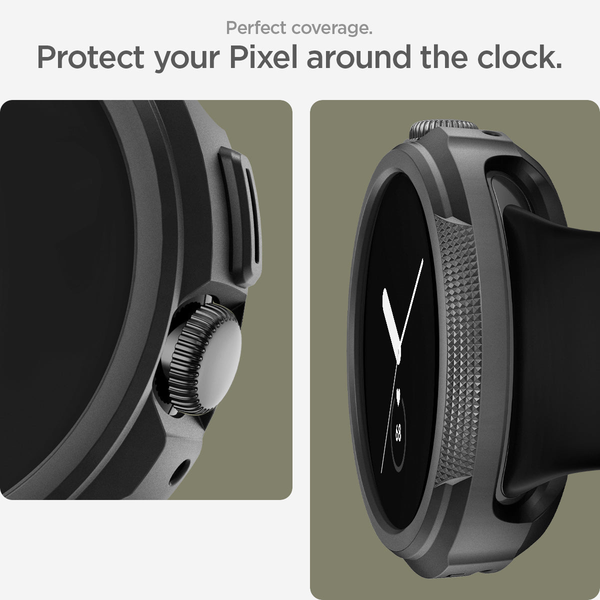 ACS03073 - Pixel Watch Case Liquid Air in black perfect coverage. protect your pixel around the clock.