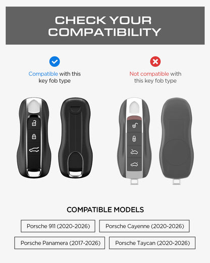 ACS10800 - Porsche Key Fob Cover | PK100 in Matte Black showing compatibility