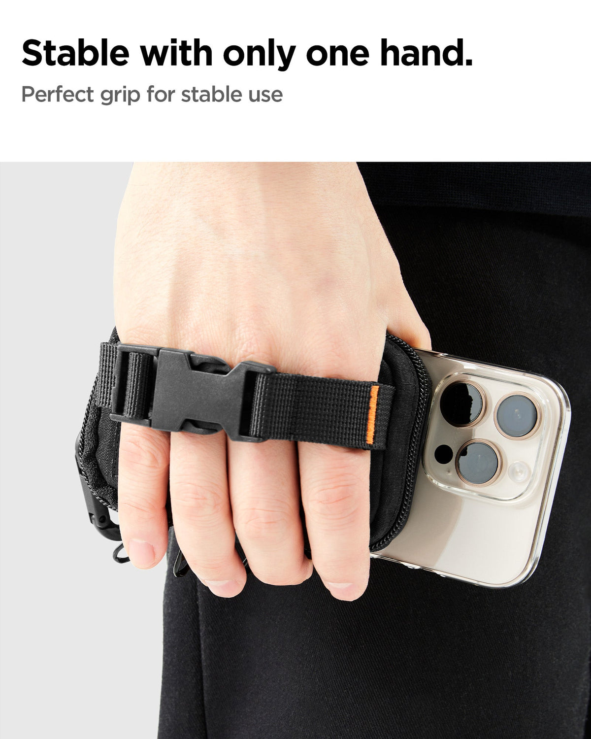 AFA09338 - MagSafe Card Holder Snap Zip (MagFit) perfect grip for stable use. Stable with only one hand.