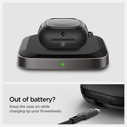 ACS09441 - Powerbeats Pro 2 Rugged armor in matte black out of battery? keep the case on while charging up your powerbeats.