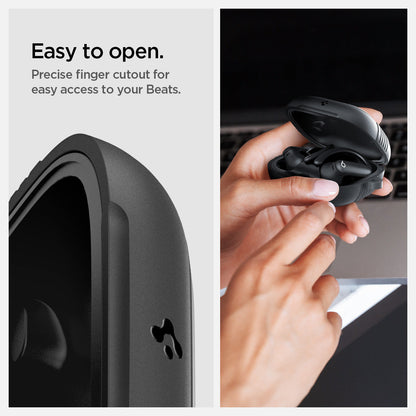 ACS09441 - Powerbeats Pro 2 Rugged armor in matte black easy to open. precise finger cutout for easy access to your beats.