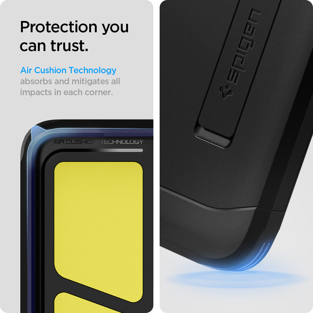 ACS02425 - Galaxy S21 Tough Armor Case in black protection you can trust. air cushion technology absorbs and mitigates all impacts in each corner.