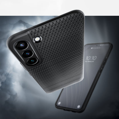 ACS03987 - Galaxy S22 5G Case Liquid Air in black showing the back, partial front and top