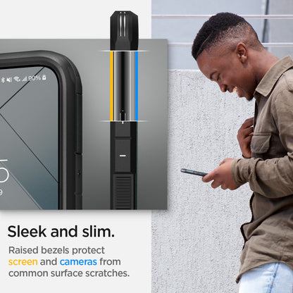 ACS04387 - Galaxy S22 5G Case Tough Armor in abyss green sleek and slim. Raised bezels protect screen and cameras from common surface scratches.