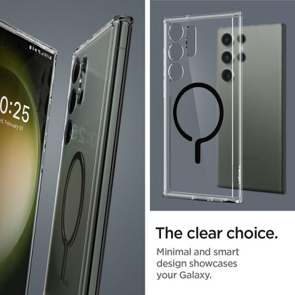 ACS05621 - Galaxy S23 Ultra Case Ultra Hybrid One Tap Ring in black the clear choice. minimal and smart design showcases your galaxy.
