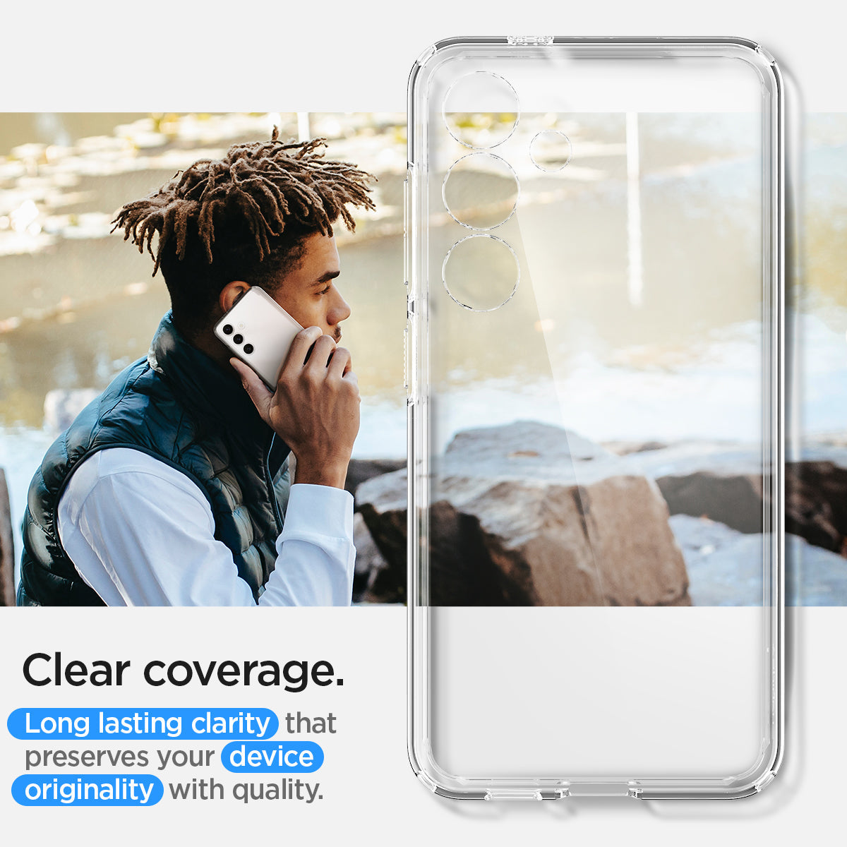 ACS07349 - Galaxy S24 Case Ultra Hybrid in Crystal Clear Clear coverage long lasting clarity that preserves your device originality with quality.