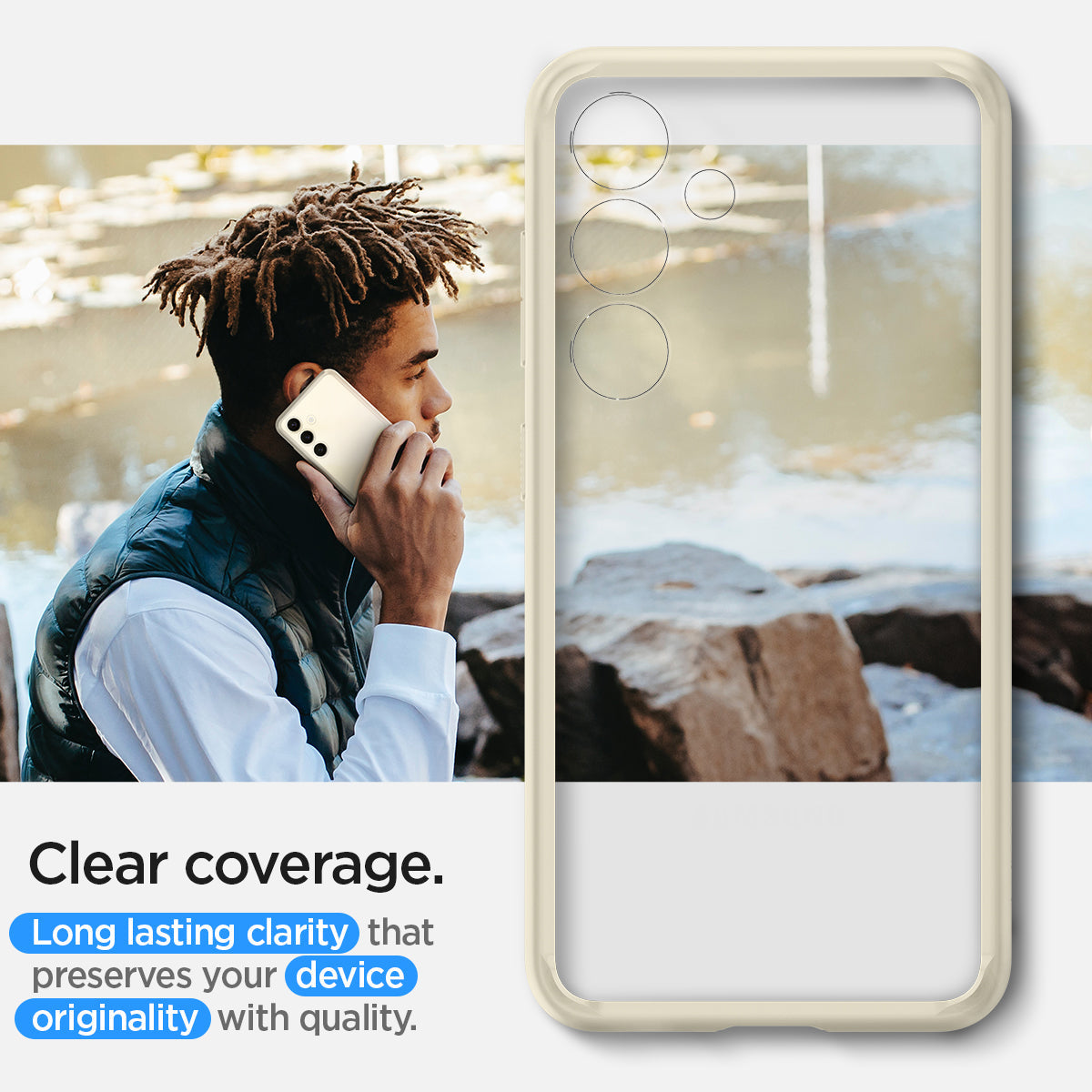 ACS07416 - Galaxy S24 Case Ultra Hybrid in Mute Beige Clear coverage long lasting clarity that preserves your device originality with quality.