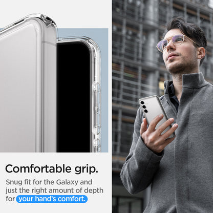 ACS07329 - Galaxy S24 Plus Case Ultra Hybrid in Crystal Clear comfortable grip. snug fit for the galaxy and just the right amount of depth for your hand's comfort.