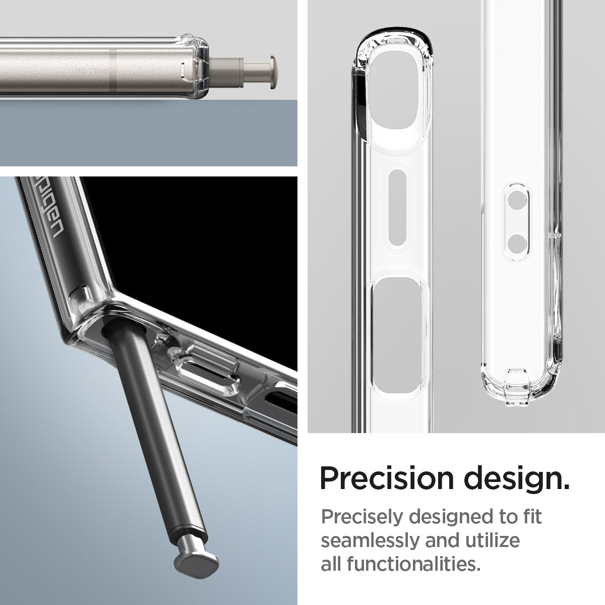 ACS07292 - Galaxy S24 Ultra Case Ultra Hybrid in Crystal Clear precision design. precisely designed to fit seamlessly and utilize all functionalities.