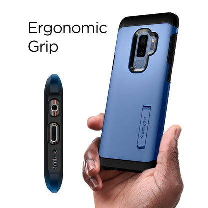 593CS22937 - Galaxy S9 Plus Case Tough Armor in Coral Blue ergonomic grip.