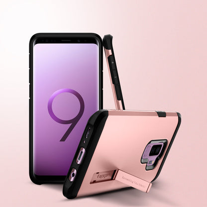 593CS22934 - Galaxy S9 Plus Tough Armor Case in rose gold showing front and back.