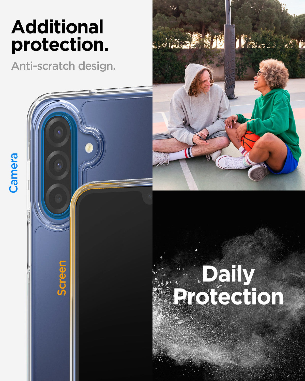 ACS10108 - Galaxy A17 5G Case Ultra Hybrid in Crystal Clear showing additional protection