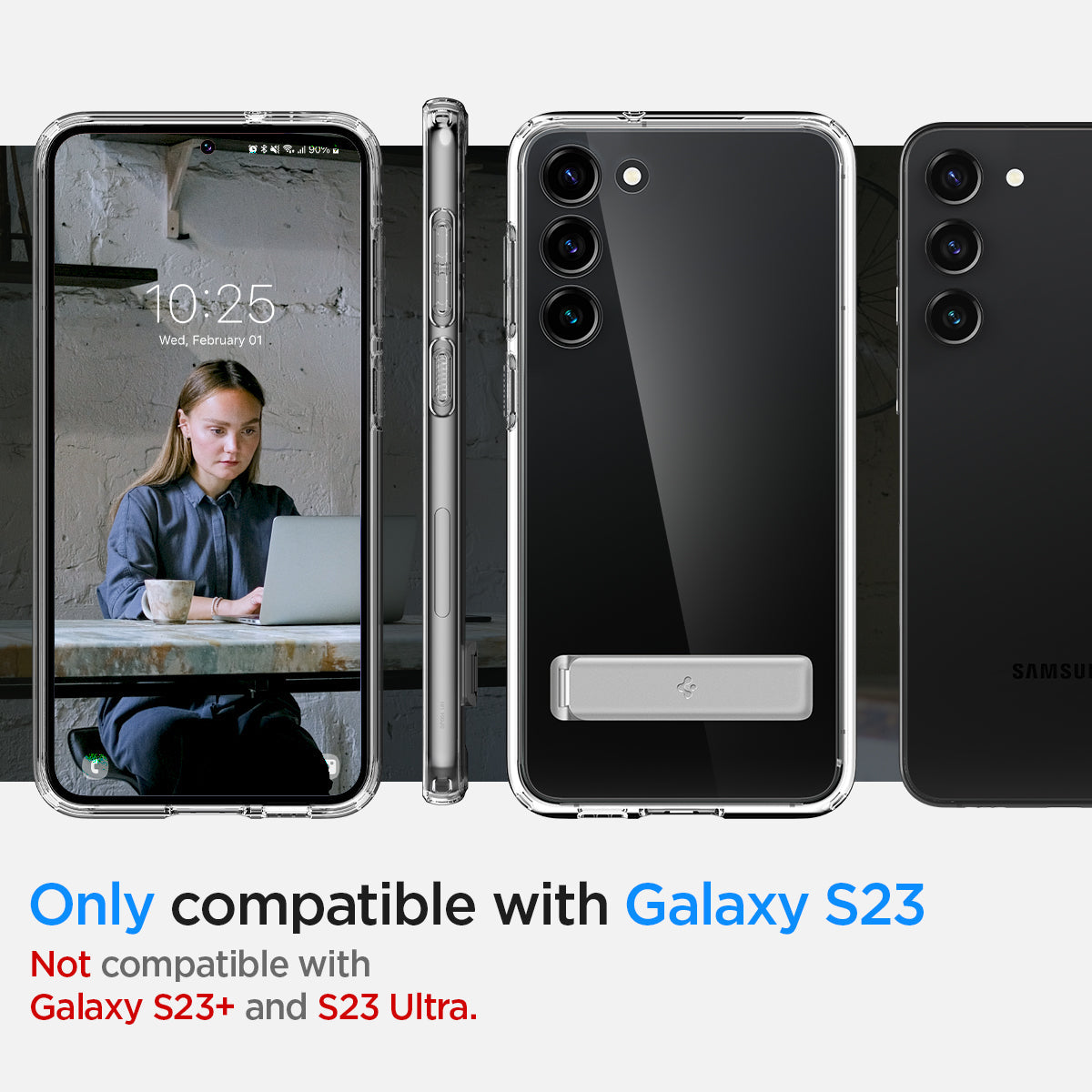 ACS05717 - Galaxy S23 Case Ultra Hybrid S in crystal clear only compatible with s23. not compatible with galaxy s23 + and galaxy s23 ultra