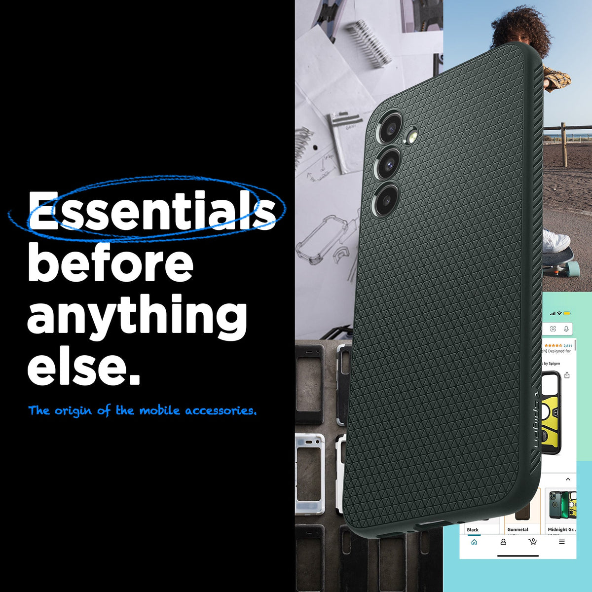 ACS06105 - Galaxy A34 5G Liquid Air in Abyss Green essentials before anything else. The origin of the mobile accessories.