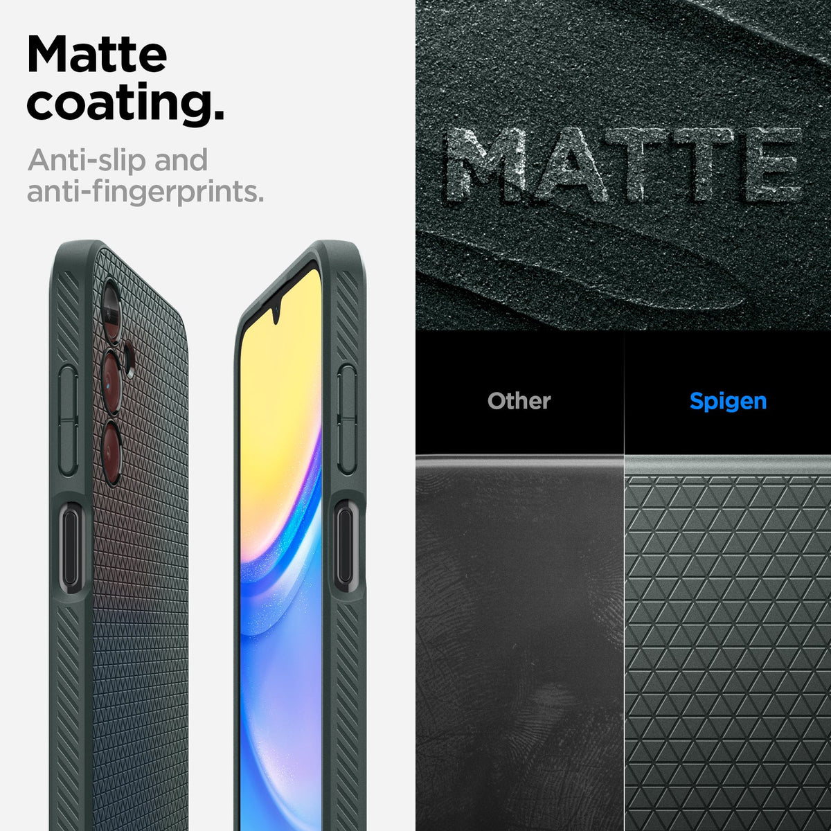 ACS07247 - Galaxy A15 5G Case Liquid Air in Abyss Green matte coating. Anti slip and anti fingerprints.