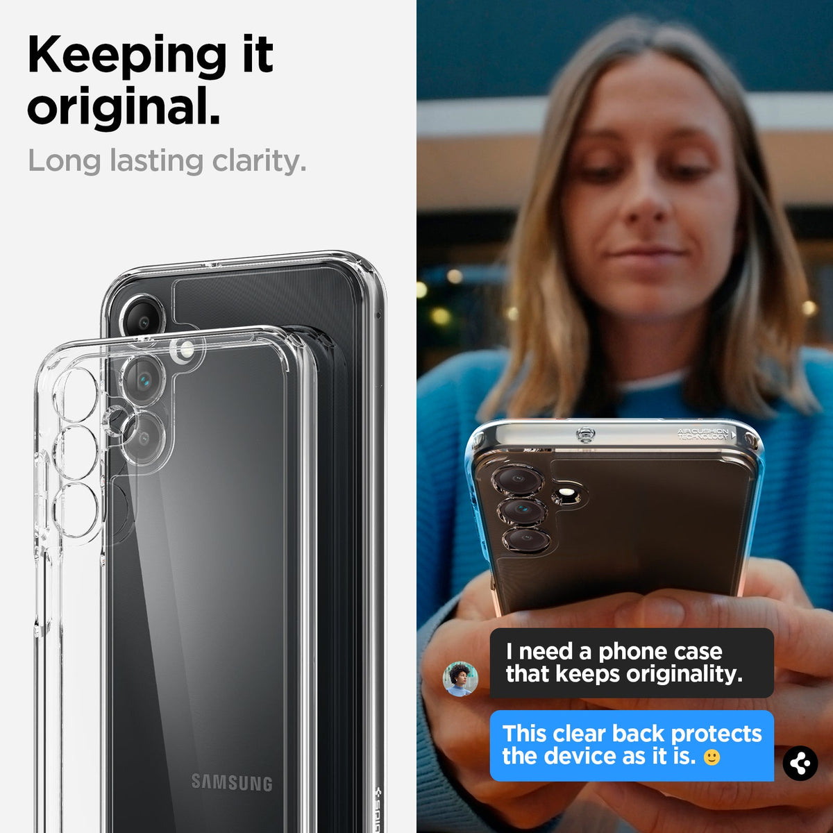 ACS07241 - Galaxy A15 5G Case Ultra Hybrid in Crystal Clear keeping it original. Long lasting clarity.