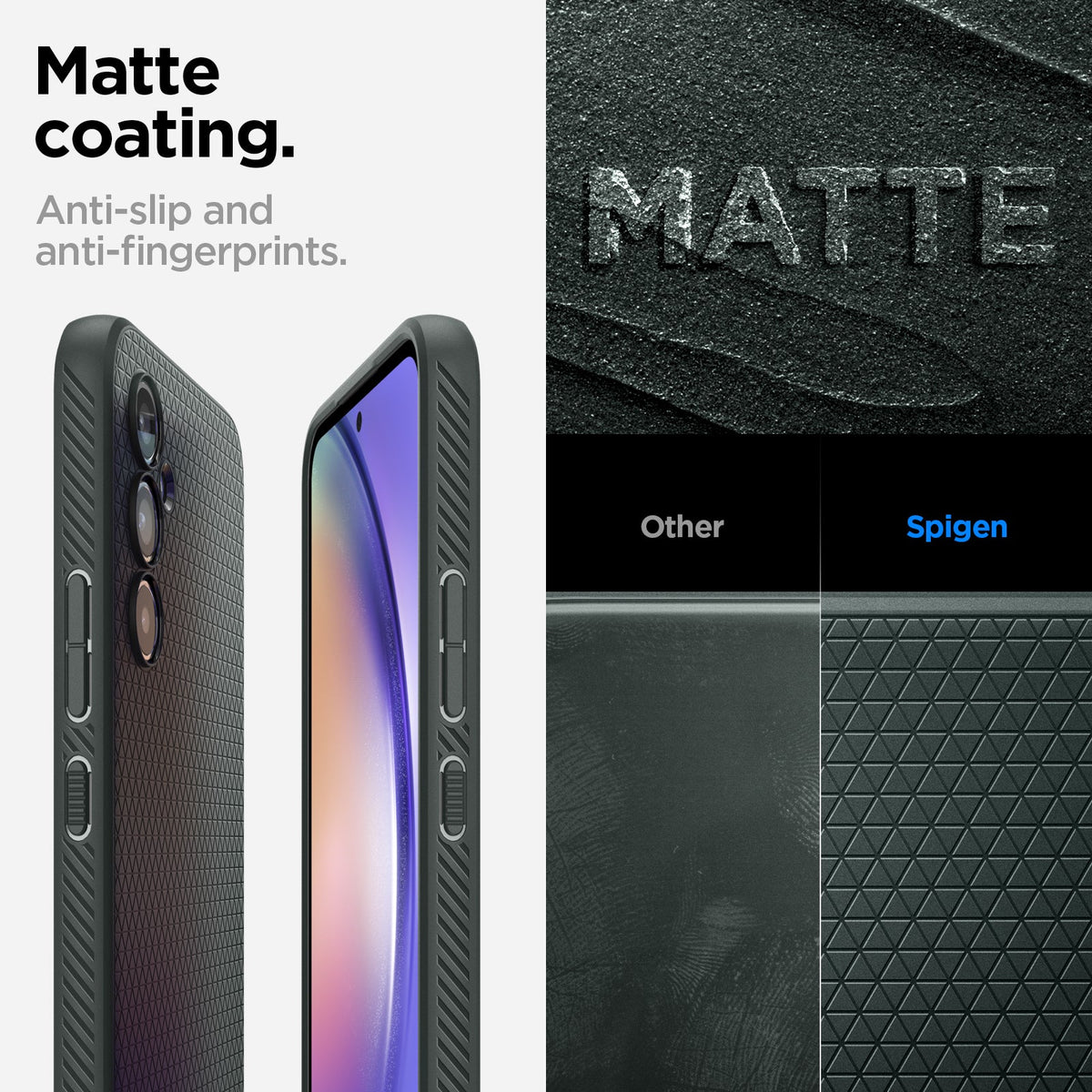 ACS06101 - Galaxy A54 5G Case Liquid Air in Abyss Green matte coating. Anti slip and anti fingerprints.