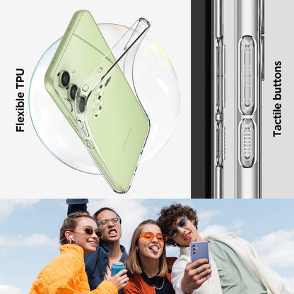 ACS05889 - Galaxy A54 5G Case Liquid Crystal in Crystal Clear Flexible TPU, tactile buttons.