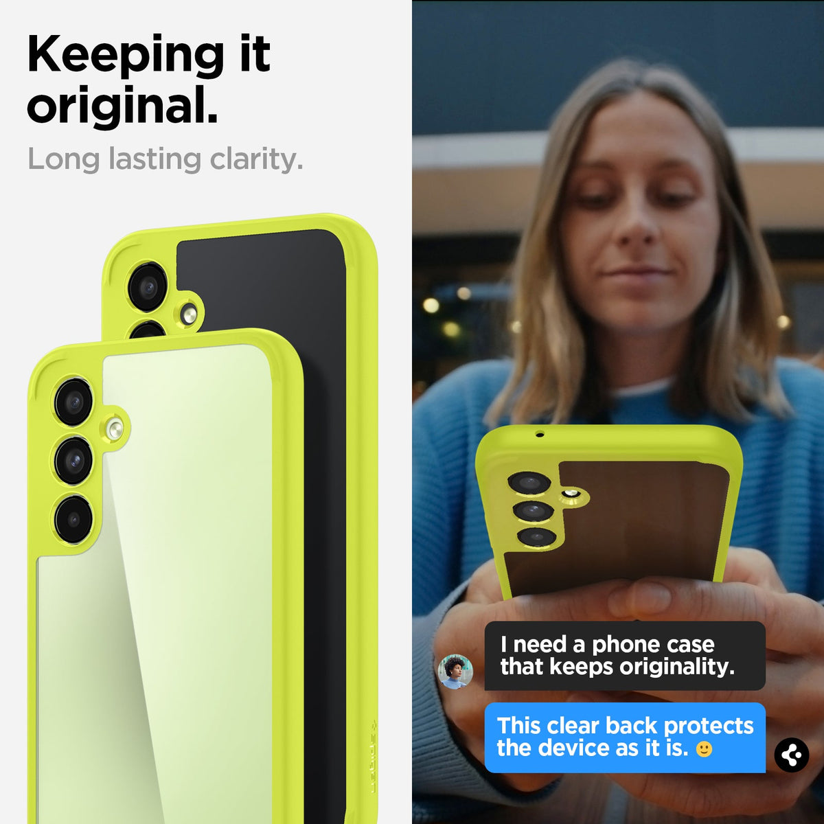 ACS06099 - Galaxy A54 5G Case Ultra Hybrid in Lime keeping it original. Long lasting clarity.