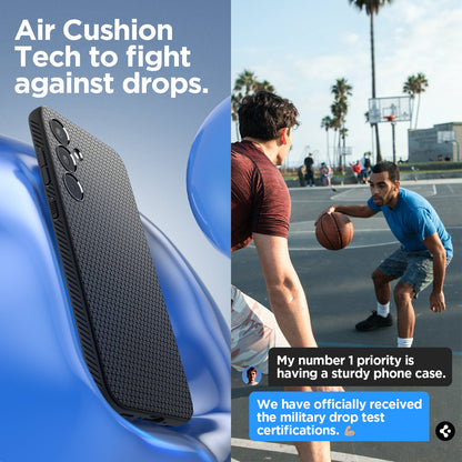 ACS07519 - Galaxy A35 5G Case Liquid Air in Matte Black air cushion tech to fight against drops.