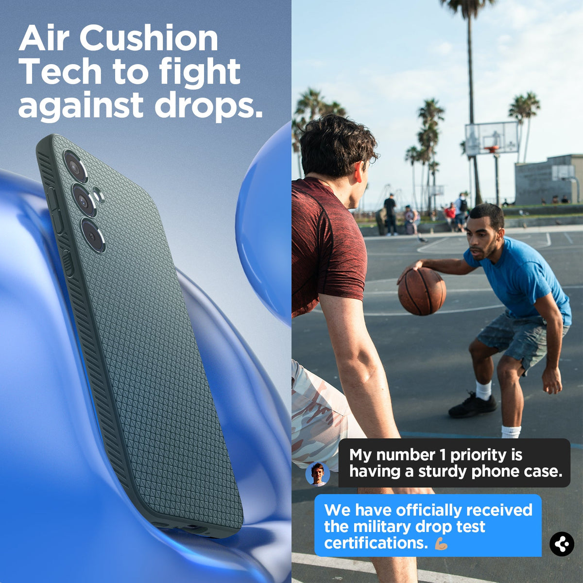 ACS07520 - Galaxy A35 5G Case Liquid Air in Abyss Green air cushion tech to fight against drops.