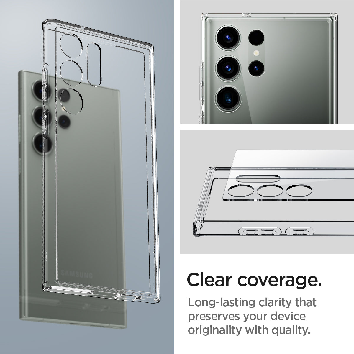 ACS05617 - Galaxy S23 Ultra Case Ultra Hybrid in crystal clear Clear coverage long lasting clarity that preserves your device originality with quality.