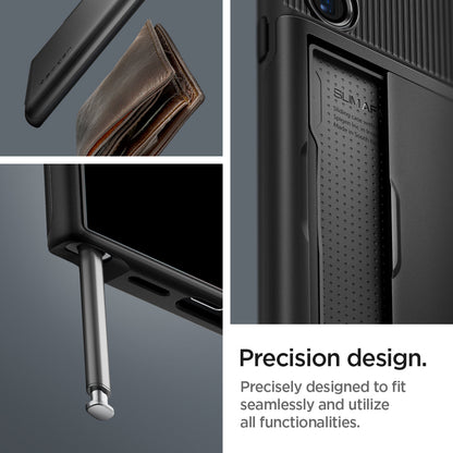 ACS07306 - Galaxy S24 Ultra Case Slim Armor CS in Black showing the precision design. Precisely designed to fit seamlessly and utilize all functionalities