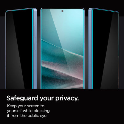 AGL09221 - Galaxy S25 Ultra GLAS.tR EZ Fit in Privacy showing how it safeguards your privacy. Keep your screen to yourself while blocking it from the public.