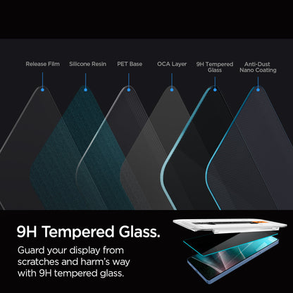AGL09221 - Galaxy S25 Ultra GLAS.tR EZ Fit in Privacy showing the 9H tempered glass. Guard your displace from scratches and harm's way.