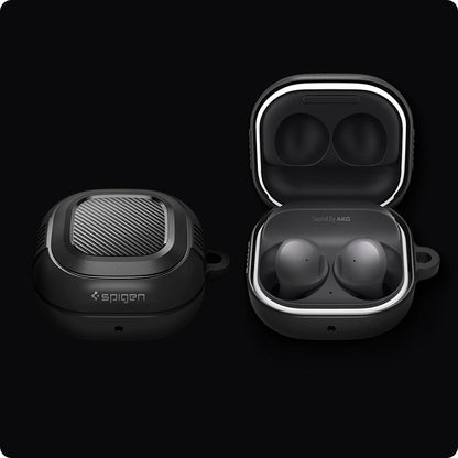 ASD01276 - Galaxy Buds 2 Pro / 2 / Pro / Live Case Rugged Armor in matte black showing case with open.