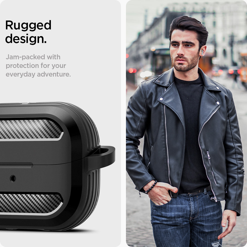 ACS08330 - Galaxy Buds 3 Pro Rugged Armor in Matte Black rugged design. Jam packed with protection for your everyday adventure.