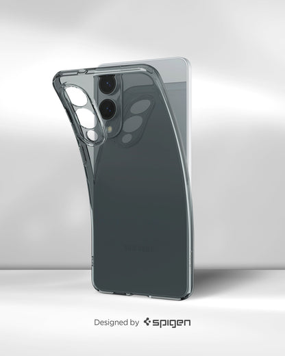 ACS09426 - Galaxy S25 Edge Case Liquid Crystal in Space Crystal showing the back, partial side, top part slightly lifted up