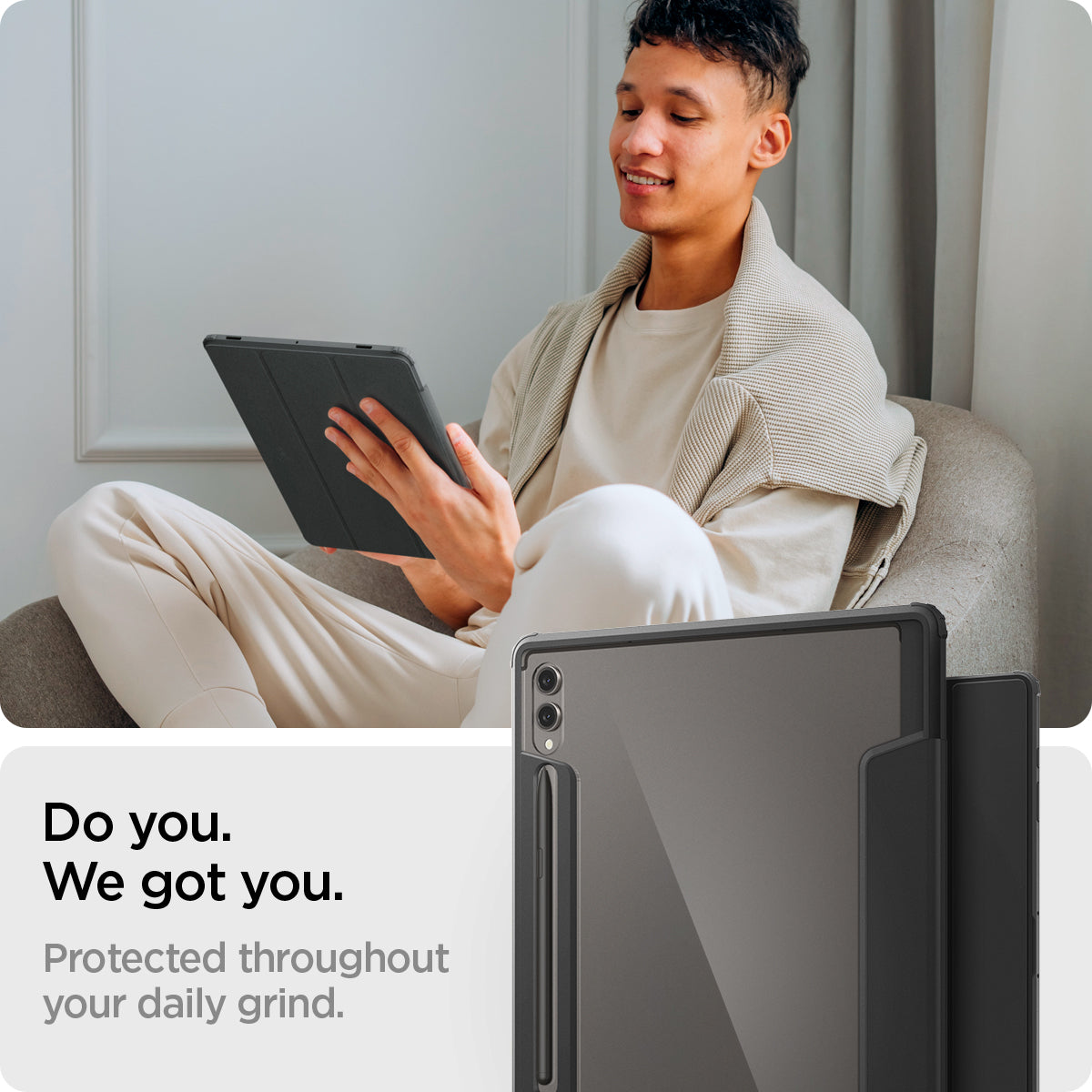 ACS08795 - Galaxy Tab S10 Case Ultra Hybrid Pro in black do you. we got you. protected throughout your daily grind.