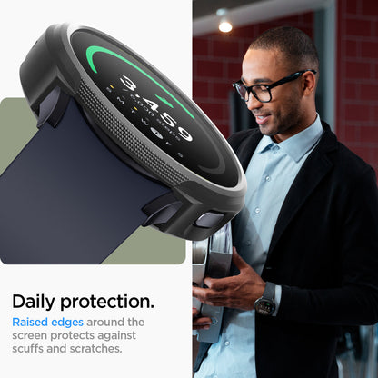 ACS07899 - Galaxy Watch 7 (40mm) Liquid Air in Matte Black daily protection. raised edges around the screen protects against drops and scratches.